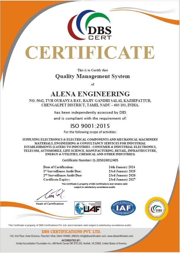 Alena Certificate